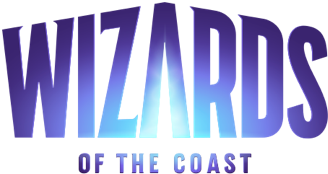 Wizards of the Coast's iconic logo, representing immersive gaming experiences and a wide range of captivating games, available at Generation Strange.